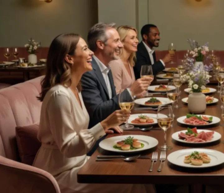 Goście przy stole w restauracji Polnovarix