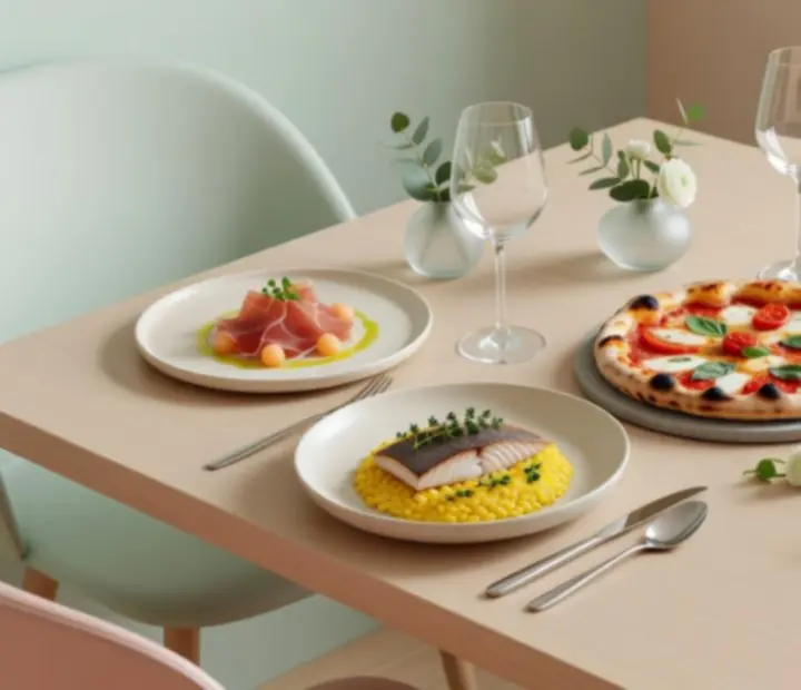 Eleganckie dania restauracyjne Polnovarix serwowane na pastelowej zastawie