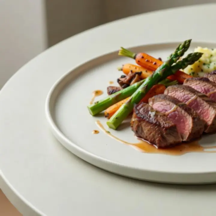 Wykwintne danie główne ze stekiem serwowane w restauracji Polnovarix